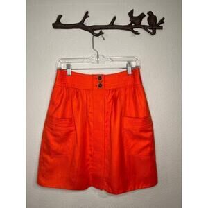 J. Crew linen blend button front pleated skirt 4